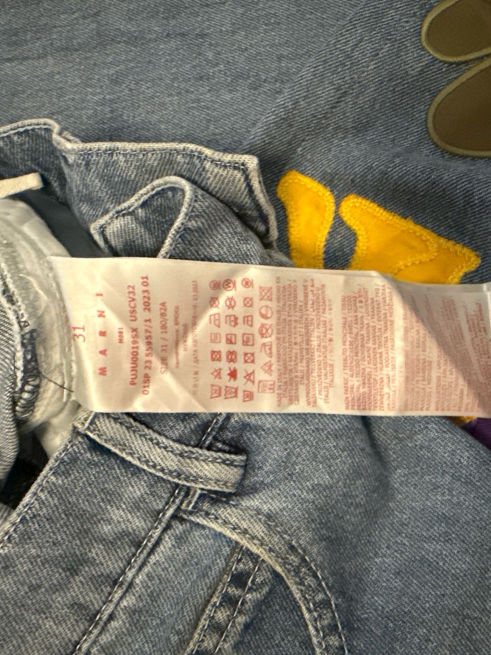 MARNI JEANS  Appliqué Denim Jeans with Tropical Motif - Picture 4 of 4